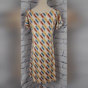 Aylelum Womens Short Shift Dress Midi Native Art Indian Inuit Canada Size Medium